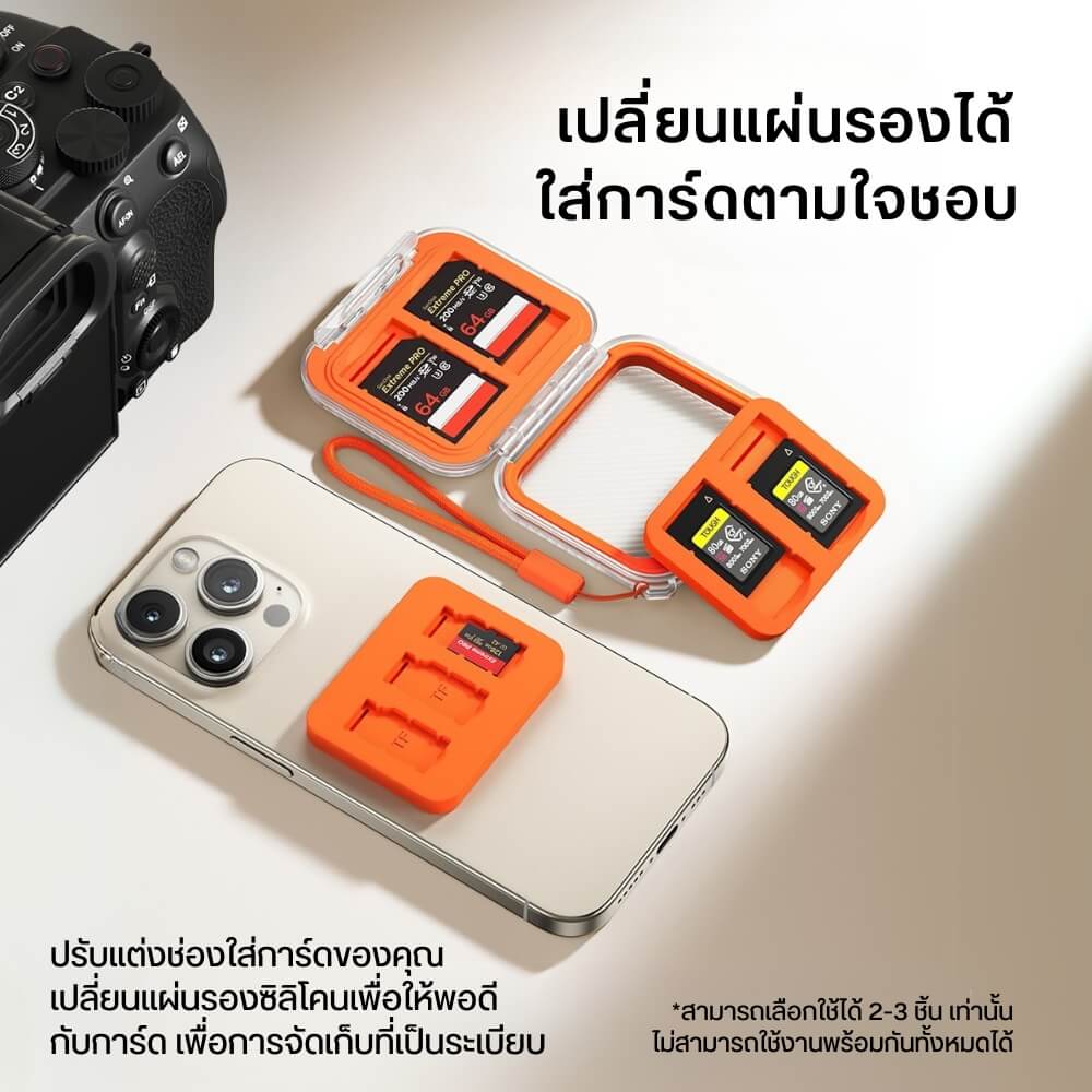 กล่องเก็บการ์ดหน่วยความจำ ULANZI CC01 ขนาดพกพา สีส้ม