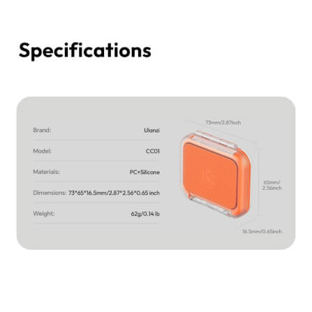 กล่องเก็บการ์ดหน่วยความจำ ULANZI CC01 ขนาดพกพา สีส้ม_8