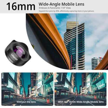 เลนส์ฟิชอายมือถือ ULANZI CL005 ความยาวโฟกัส 16 มิลลิเมตร สีดำ_1