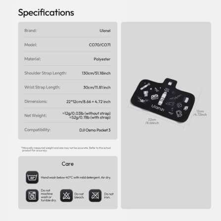 ผ้าห่อกล้อง DJI OSMO POCKET 3 ULANZI CO71 ขนาดพกพา สีดำ_10