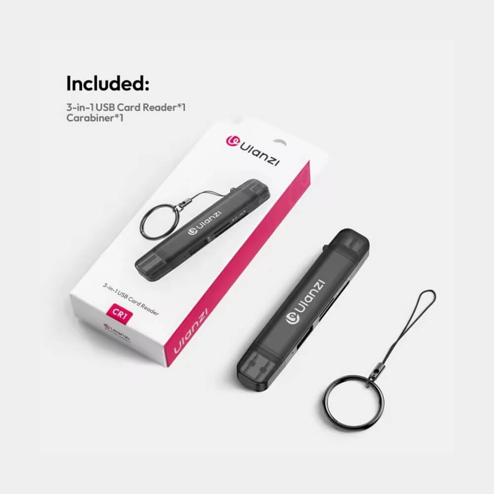 การ์ดรีดเดอร์ ULANZI CR1 แบบ 3-IN-1 รองรับ SD/TF/USB ขนาดพกพา สีดำ_8