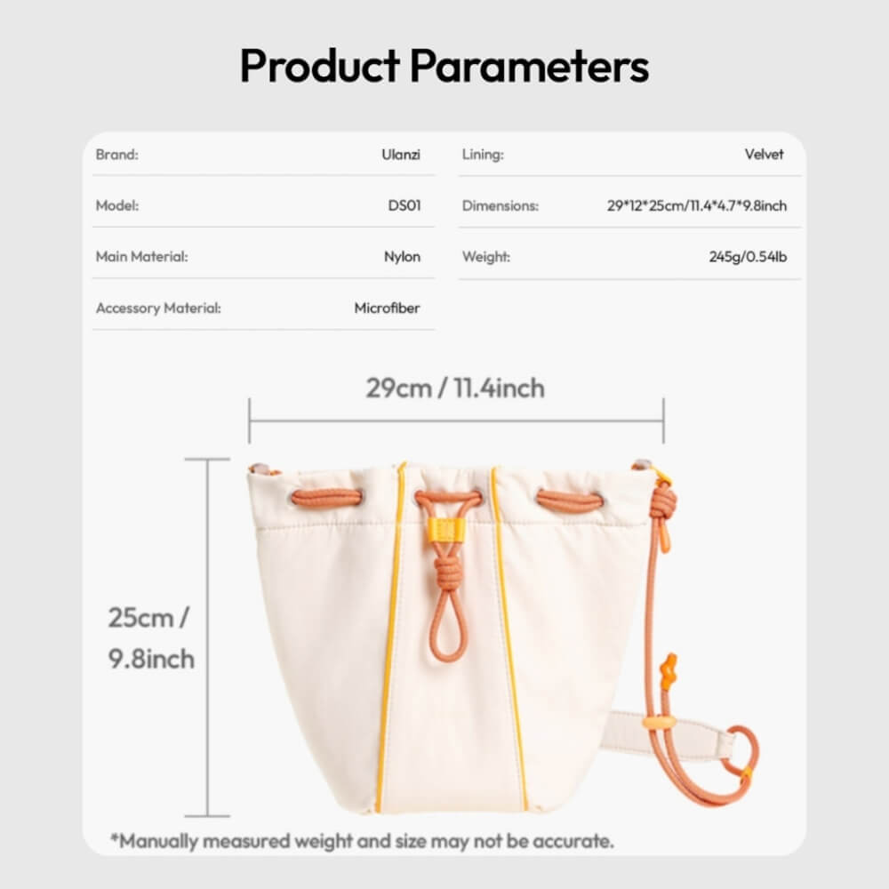 กระเป๋ากล้อง ULANZI DS01 ขนาดความจุ 8.7 ลิตร สีครีม