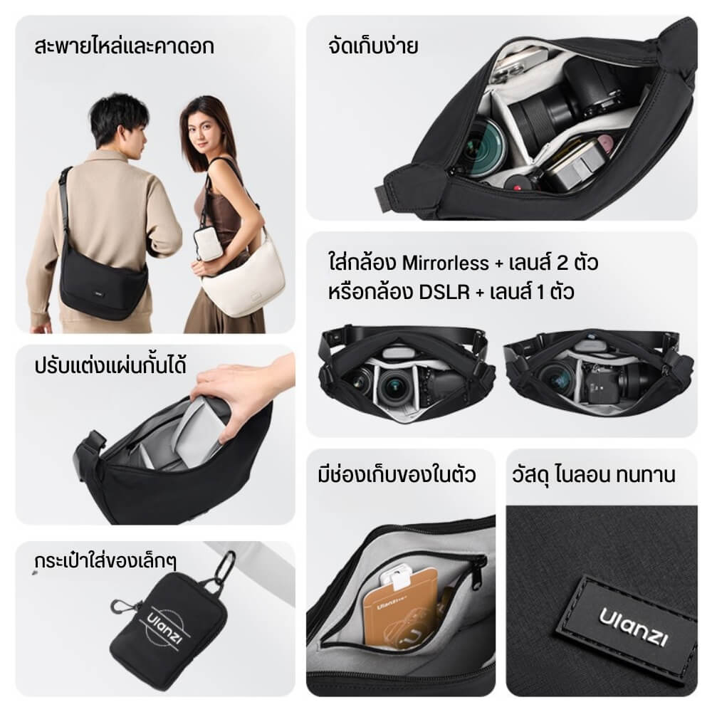 กระเป๋ากล้อง ULANZI HMN1 ขนาดความจุ 4 ลิตร สีดำ