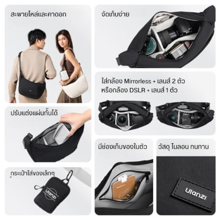 กระเป๋ากล้อง ULANZI HMN1 ขนาดความจุ 4 ลิตร สีดำ_2