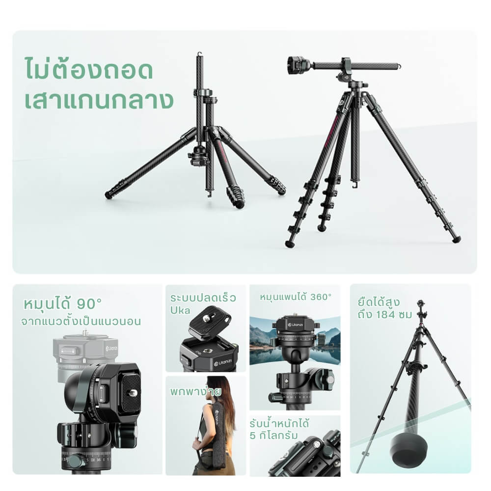 ขาตั้งกล้อง ULANZI JJ05 ขนาดพกพา สีดำ