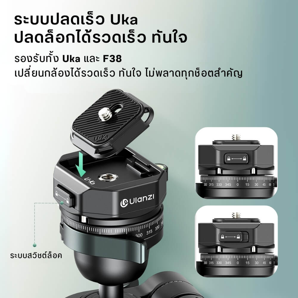 ขาตั้งกล้อง ULANZI JJ05 ขนาดพกพา สีดำ