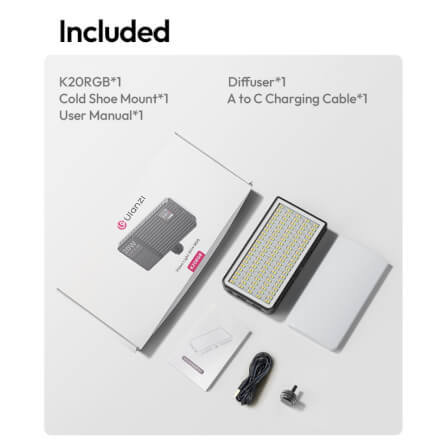 ไฟ LED อเนกประสงค์ ULANZI K20 RGB ขนาดพกพา สีดำ ไฟเซลฟี่ ไฟติดหัวกล้อง ไฟดารา_9