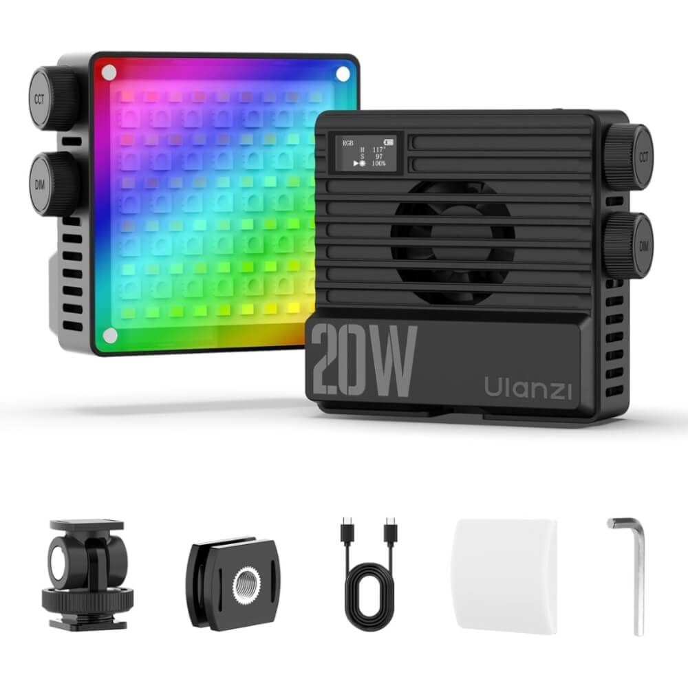 ไฟ LED อเนกประสงค์ ULANZI LE20 RGB ขนาดพกพา สีดำ ไฟเซลฟี่ ไฟติดหัวกล้อง ไฟดารา_0