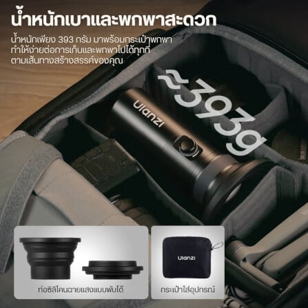 ไฟ LED ULANZI LM01 สีดำ ไฟฉายถ่ายภาพขนาดพกพา_7