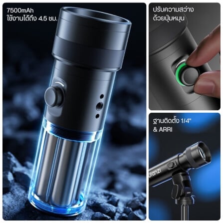 ไฟ LED ULANZI LM01 สีดำ ไฟฉายถ่ายภาพขนาดพกพา_2