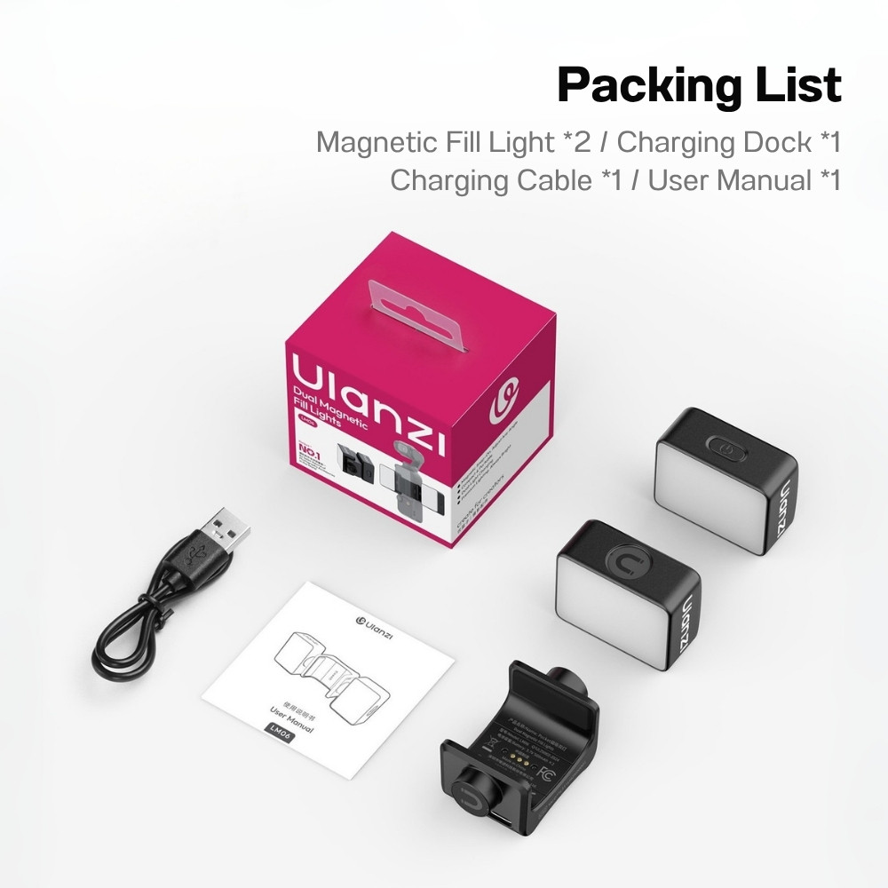 ไฟมินิ LED พกพา ULANZI LM06 สำหรับ DJI OSMO POCKET 4/3 ขนาดพกพา สีดำ_6