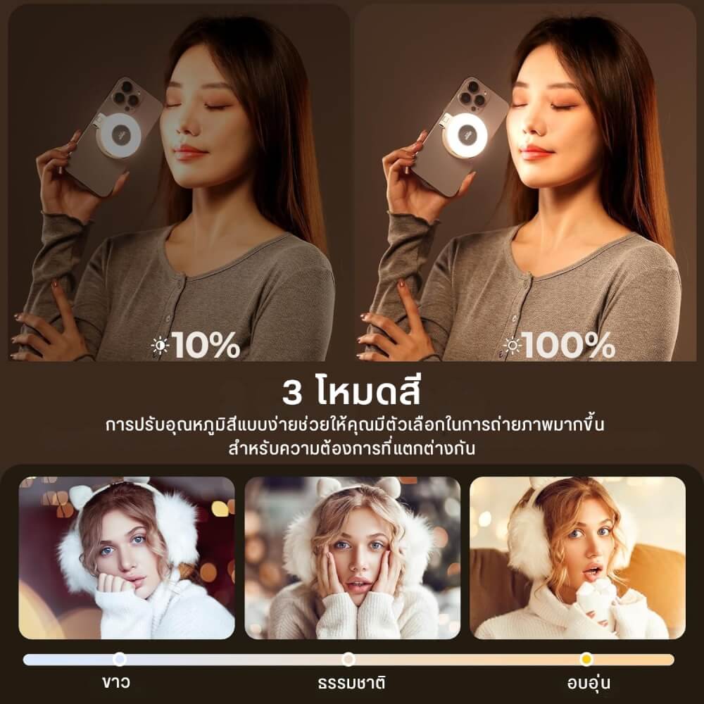 ไฟ LED อเนกประสงค์ ULANZI LM19 ขนาดพกพา สีดำ ไฟเซลฟี่ ไฟติดมือถือ ไฟตลับแป้ง ไฟดารา_2