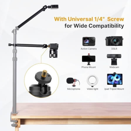 ขาตั้งกล้อง ULANZI VIJIM LS04 แบบหนีบโต๊ะ สำหรับ ไลฟ์ สตรีม สีดำ_4