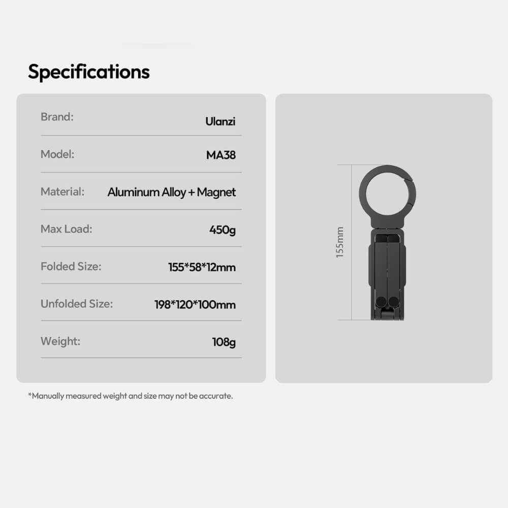 ขาตั้งมือถือ ระบบ MAGSAFE ULANZI MA38 ขนาดพกพา สีดำ_10