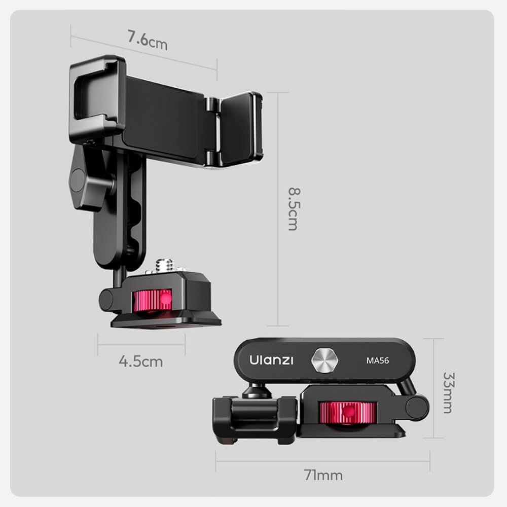 หัวจับมือถือ ULANZI MA56 แบบ PHONE CLAMP ขนาดพกพา สีดำ
