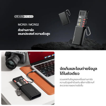 การ์ดรีดเดอร์ ULANZI MCR02 ขนาดพกพา สีดำ_1