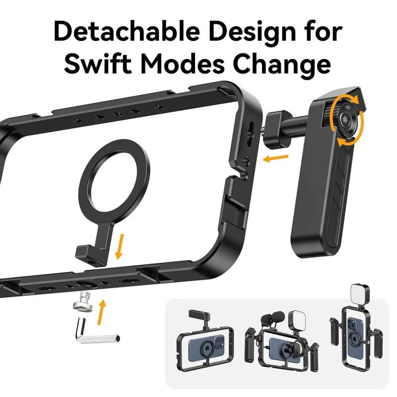 ด้ามจับมือถือ ULANZI MG001 ขนาดพกพา สีดำ อุปกรณ์ถ่ายคอนเทนต์ เซลฟี่