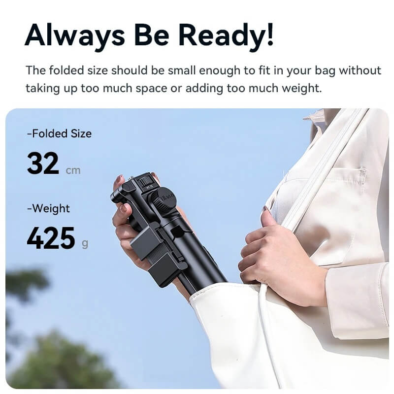 ขาตั้งมือถือ ขาตั้งกล้อง ULANZI MT70 พร้อมรีโมทบลูทูธ ขนาดพกพา สีดำ_4