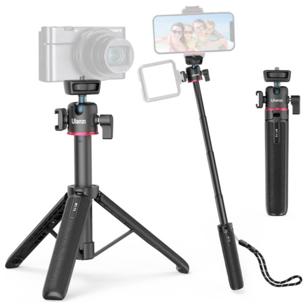 ขาตั้งกล้อง ขาตั้งมือถือ ULANZI MT73 ขนาดพกพา พร้อมสายคล้องมือ สีดำ_0