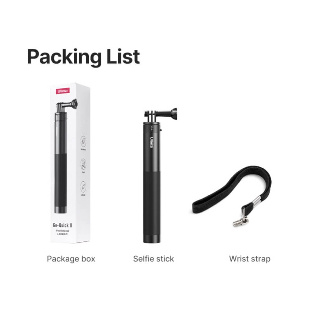 ไม้เซลฟี่ ULANZI MT76 GO-QUICK II 1.5M ขนาดพกพา สีดำ