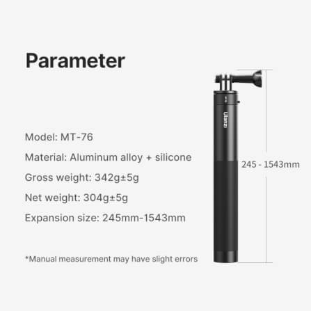 ไม้เซลฟี่ ULANZI MT76 GO-QUICK II 1.5M ขนาดพกพา สีดำ_4