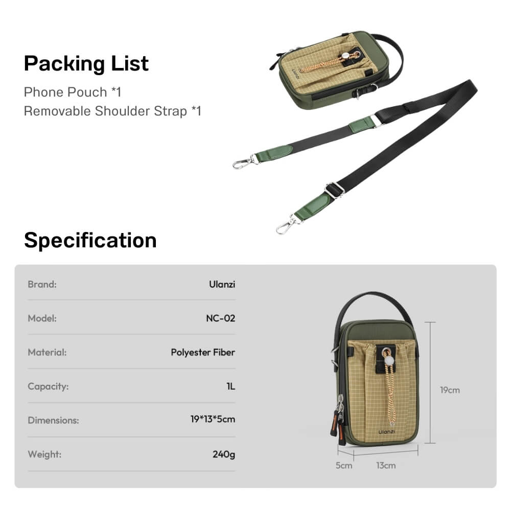 กระเป๋าอเนกประสงค์ ULANZI NC02 ขนาดความจุ 1 ลิตร สีเขียว_10