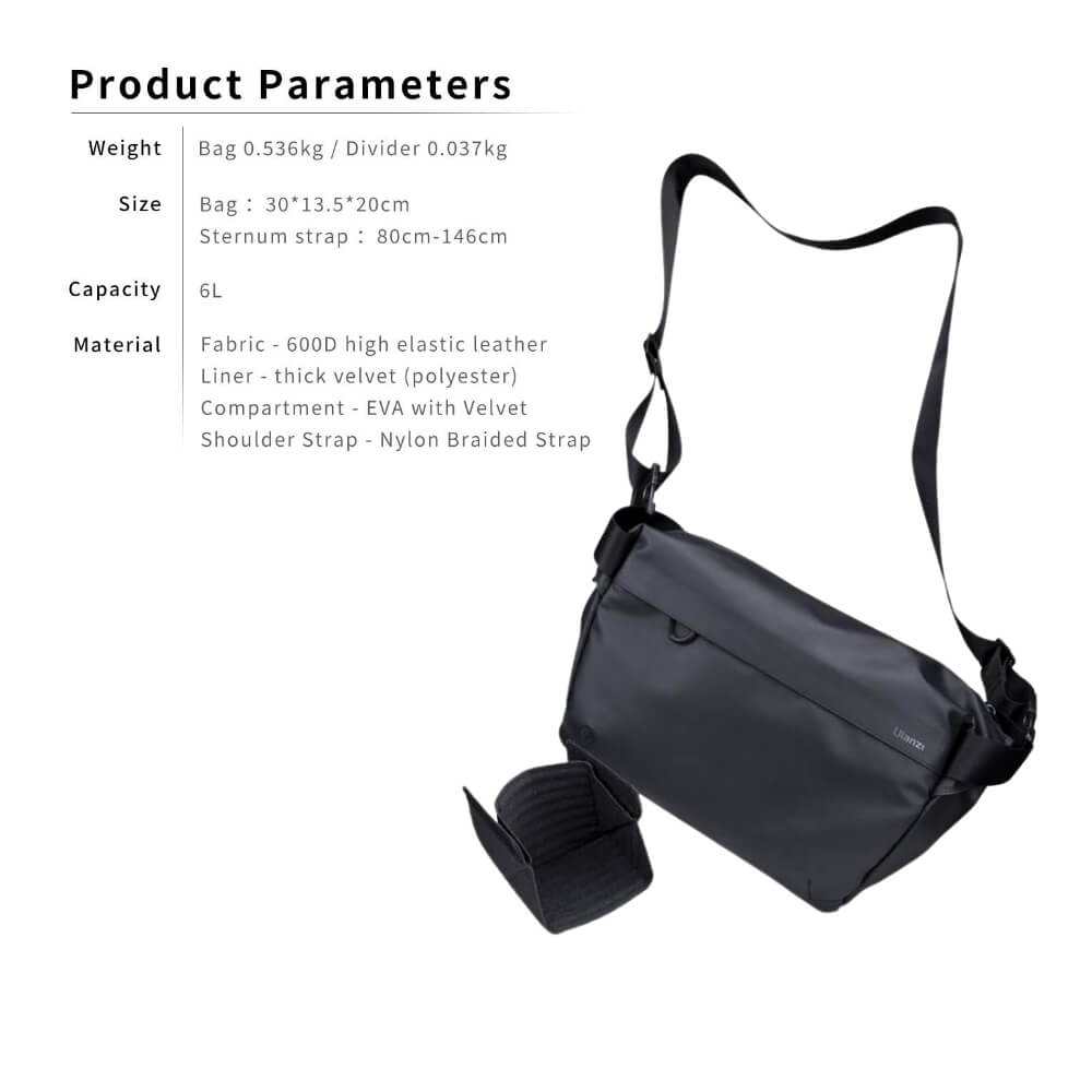 กระเป๋ากล้อง ULANZI PB008 ขนาดความจุ 6 ลิตร สีดำ_7