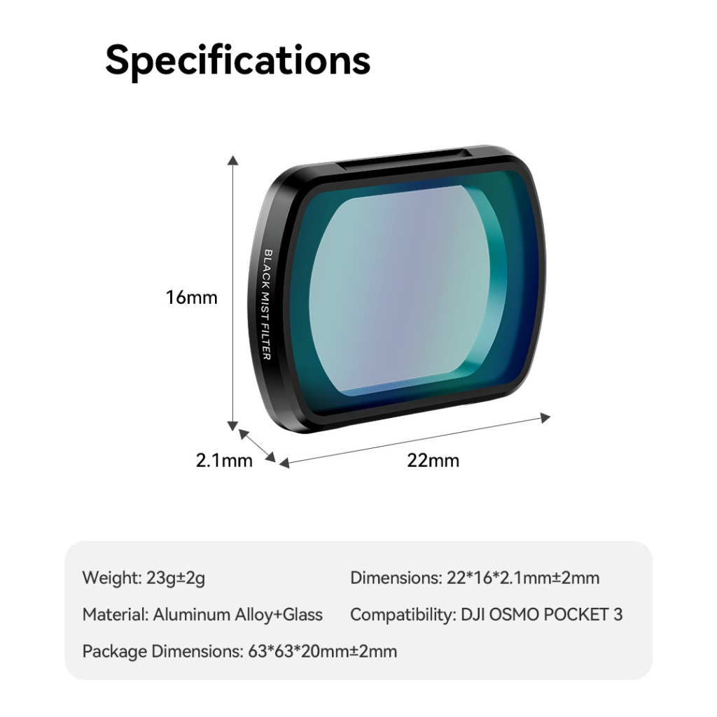 ฟิลเตอร์ BLACK MIST ULANZI PK01 ระบบแม่เหล็ก รองรับ DJI OSMO POCKET 3