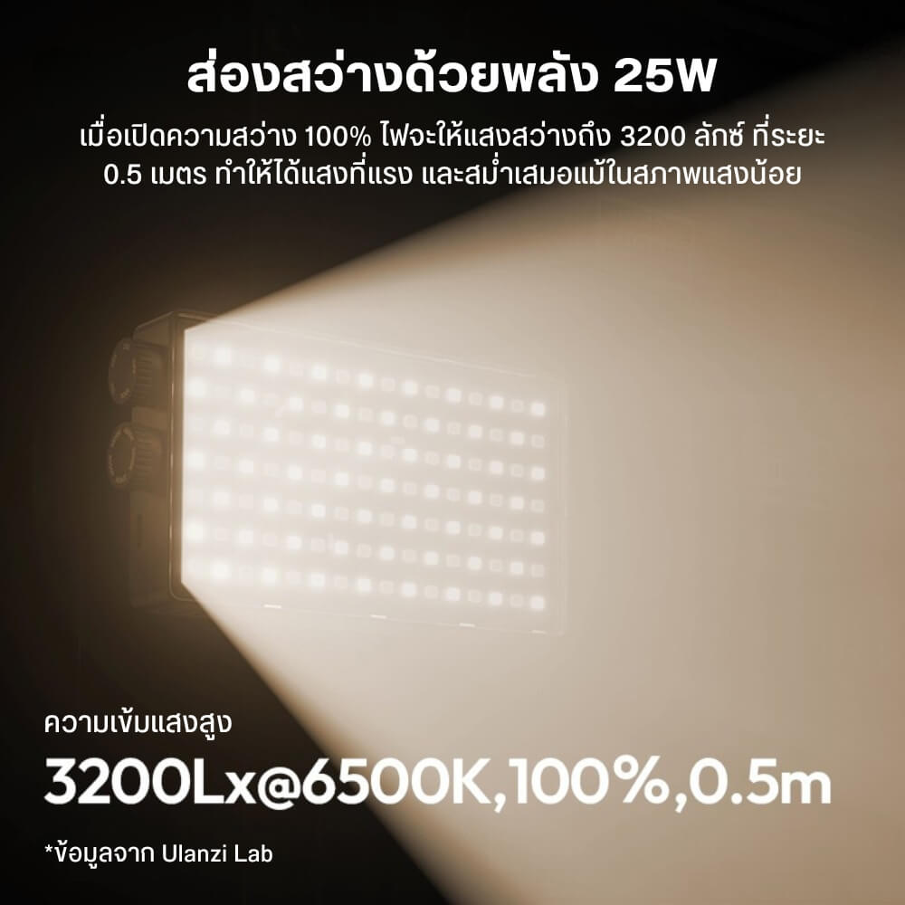 ไฟ LED อเนกประสงค์ ULANZI PL25 ขนาดพกพา สีดำ