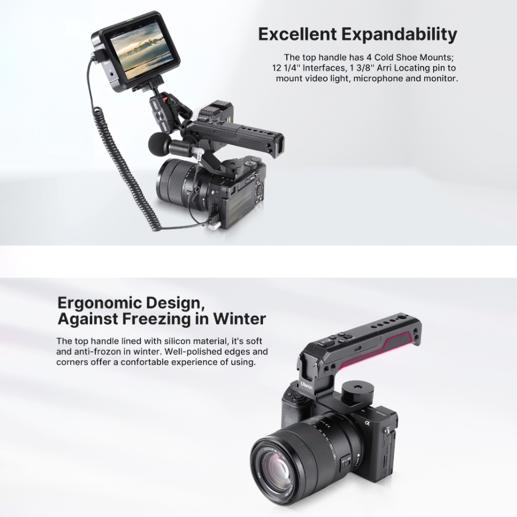 ด้ามจับกล้อง ULANZI R091 พร้อมรีโมท รองรับ SONY, CANON สีดำ