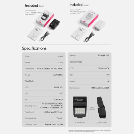 แฟลชกล้อง ULANZI SL03 ขนาดพกพา สีดำ_9