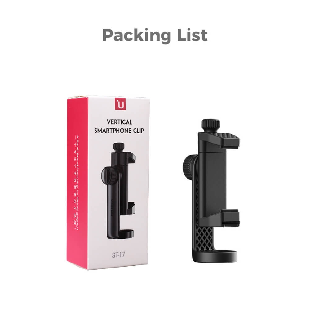 หัวจับมือถือ ULANZI ST17 สำหรับต่อขาตั้งมือถือ ขาตั้งกล้อง ไม้เซลฟี่ ขนาดพกพา สีดำ_8