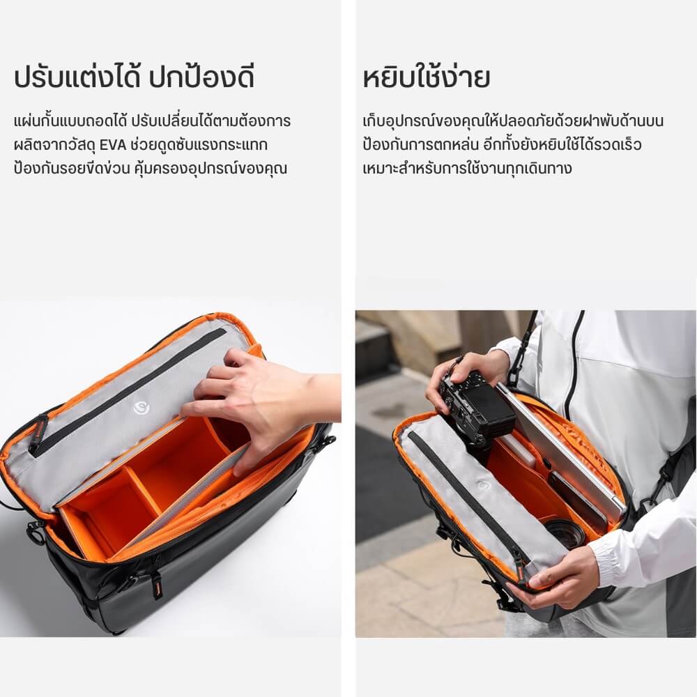 กระเป๋ากล้อง ULANZI SU02 ขนาดความจุ 13 ลิตร สีเทา