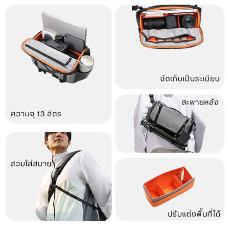 กระเป๋ากล้อง ULANZI SU02 ขนาดความจุ 13 ลิตร สีเทา_2
