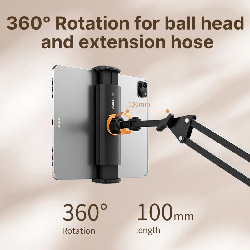 ขาตั้งแท็บเล็ต ULANZI T2 แบบหนีบโต๊ะ สำหรับ ไลฟ์ สตรีม สีดำ_4