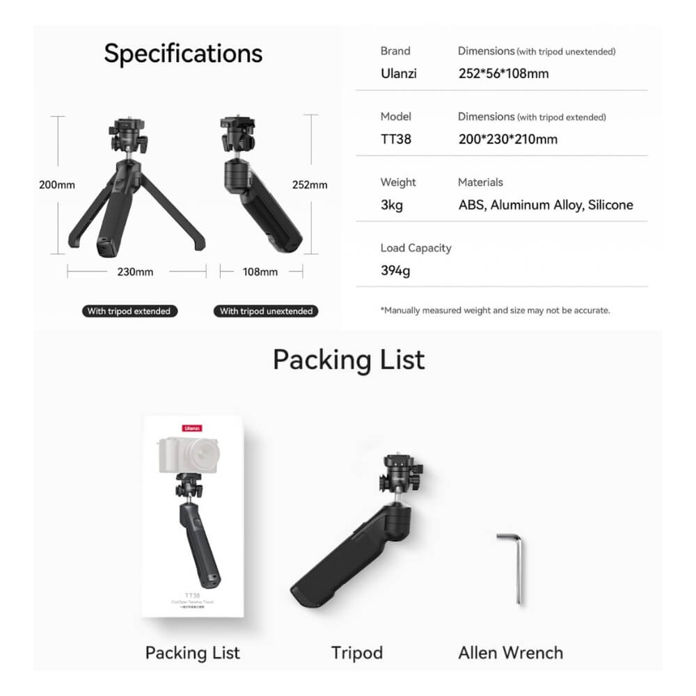 ขาตั้งกล้อง ULANZI TT38 ขนาดพกพา สีดำ_9