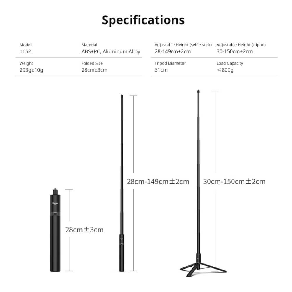 ขาตั้งกล้อง ULANZI TT52 ขนาดพกพา สีดำ_5