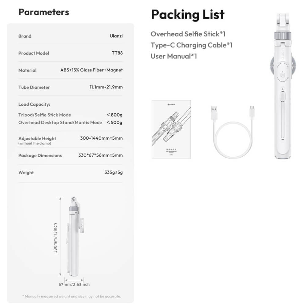 ขาตั้งมือถือ ULANZI TT88 ขนาดพกพา สีดำ_9