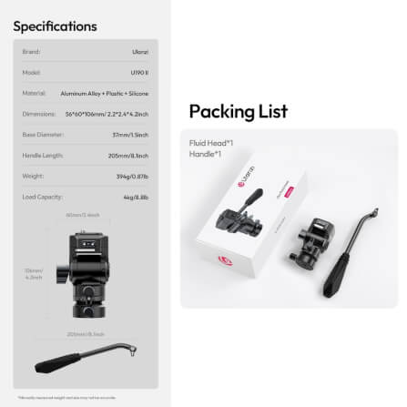 หัวแพนน้ำมัน ULANZI U190 II ระบบ UKA สีดำ_9