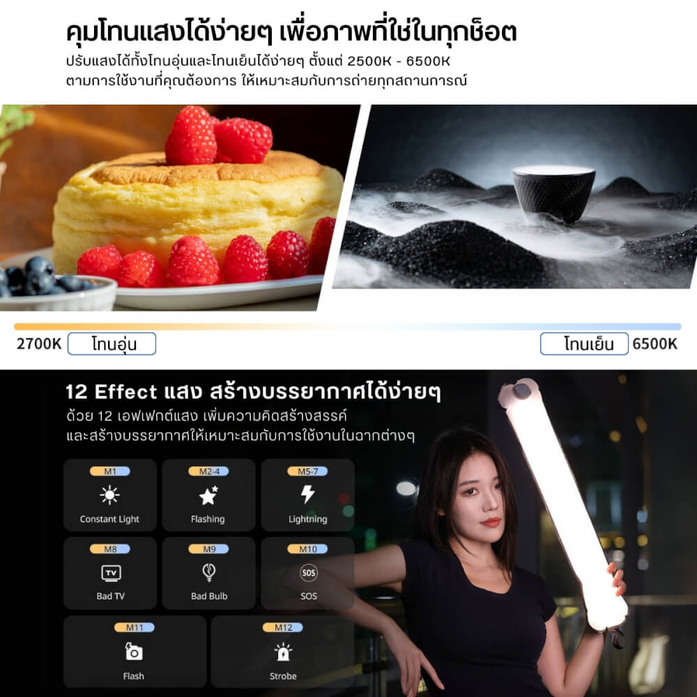 ไฟ LED แบบเป่าลม ULANZI UA20 กำลังไฟ 20W ขนาดพกพา สีดำ ไฟเซลฟี่ ไฟถ่ายภาพ ไฟถ่ายสินค้า_2