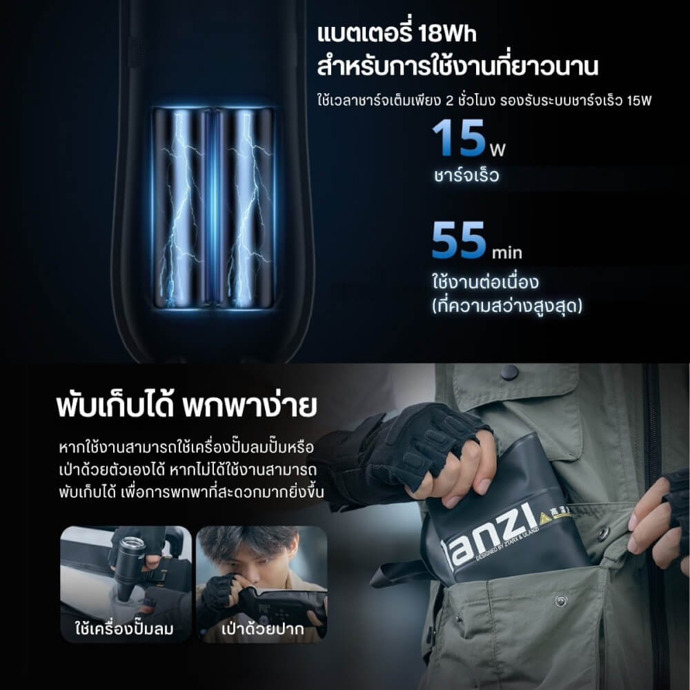 ไฟ LED แบบเป่าลม ULANZI UA20 กำลังไฟ 20W ขนาดพกพา สีดำ ไฟเซลฟี่ ไฟถ่ายภาพ ไฟถ่ายสินค้า_5