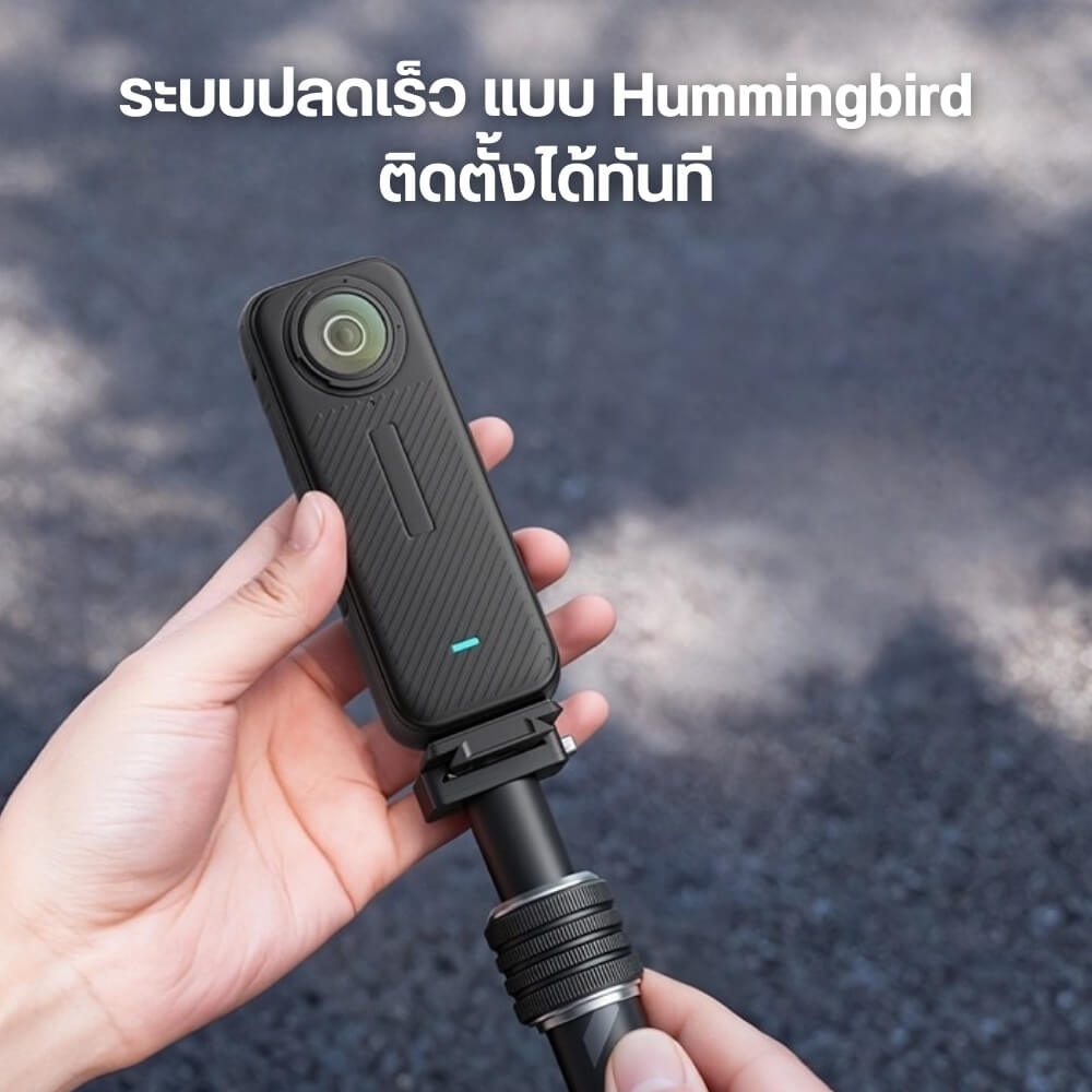 แขนจับ ไม้ล่องหน ติดมอเตอร์ไซค์ ULANZI VL03 รองรับ INSTA360 GOPRO สีดำ