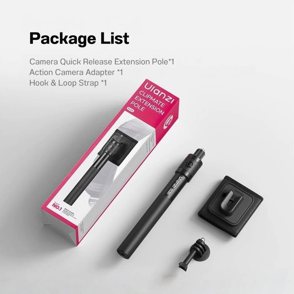 ไม้เซลฟี่ ULANZI VL04 สำหรับกล้อง GOPRO, DJI ACTION, INSTA360 ขนาดพกพา สีดำ