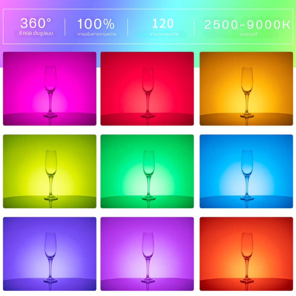ไฟ LED อเนกประสงค์ ULANZI VL120 RGB ขนาดพกพา สีดำ ไฟเซลฟี่ ไฟติดหัวกล้อง ไฟดารา_7