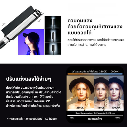 ไฟ LED อเนกประสงค์ ULANZI VL360 RGB ขนาดพกพา สีดำ_3