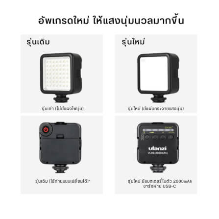 ไฟ LED อเนกประสงค์ ULANZI VL49 ขนาดพกพา สีดำ_2