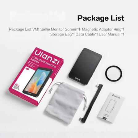 จอมินิเตอร์ติดหลังมือถือ ULANZI VM1 ระบบ MAGSAFE ขนาดพกพา สีดำ_9