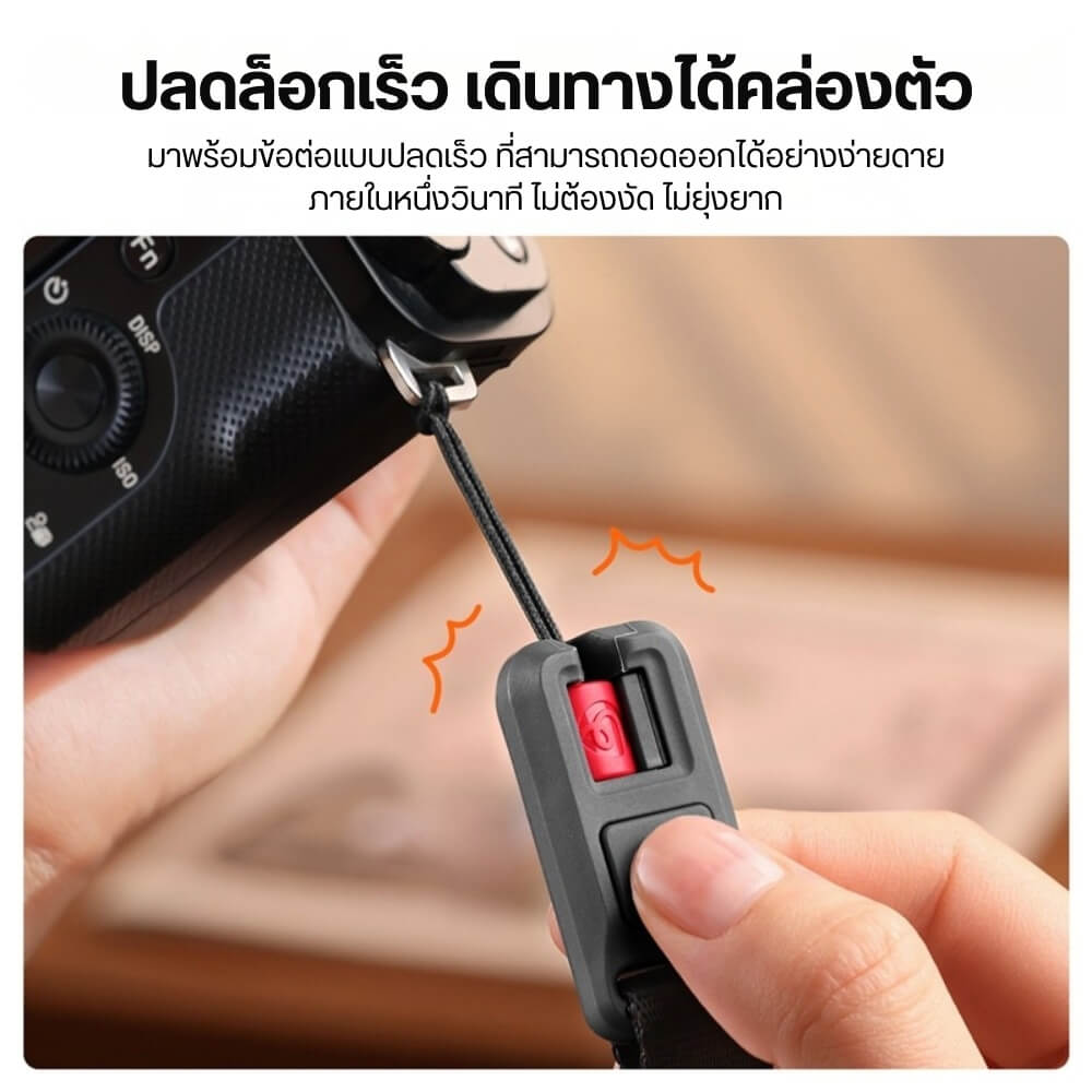 สายคล้องกล้อง ULANZI YF01 แบบ 3IN1 เป็นสายชาร์จเร็ว 240W ในตัว แปลงเป็นสายคล้องข้อมือได้ สีดำ