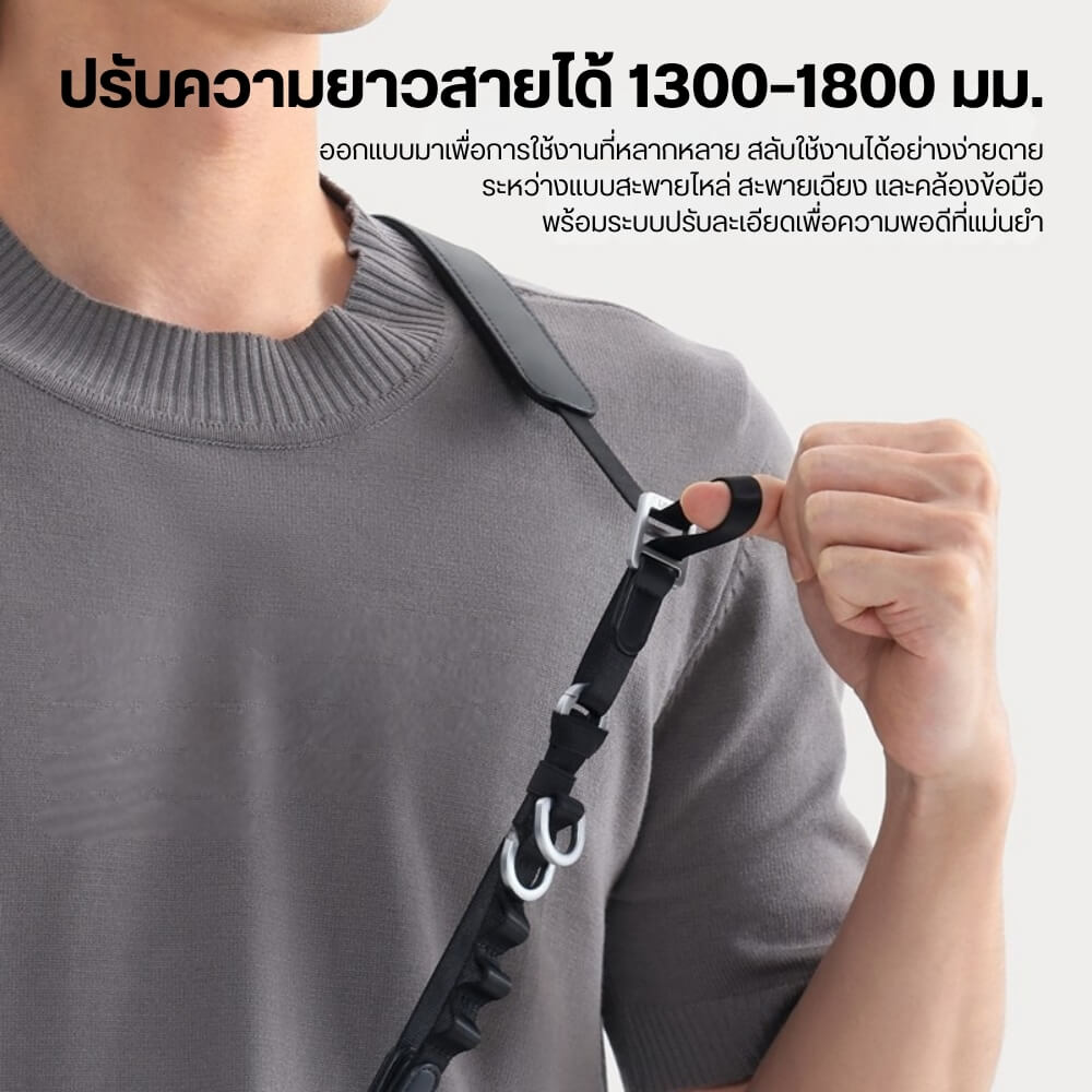 สายคล้องกล้อง ULANZI YF01 แบบ 3IN1 เป็นสายชาร์จเร็ว 240W ในตัว แปลงเป็นสายคล้องข้อมือได้ สีดำ