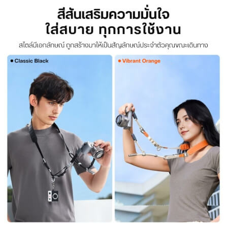 สายคล้องกล้อง ULANZI YF01 แบบ 3IN1 เป็นสายชาร์จเร็ว 240W ในตัว แปลงเป็นสายคล้องข้อมือได้ สีดำ_2